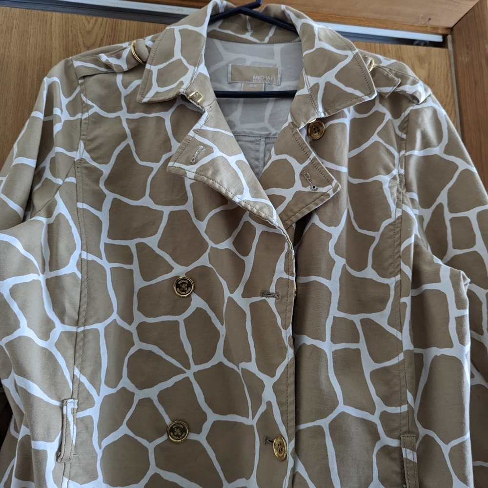 Micheal Kors Giraffe Print Long Jacket